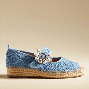 NEW Sam Edelman Maddy Orchid Mary Jane Espadrille Flats in Denim Blue